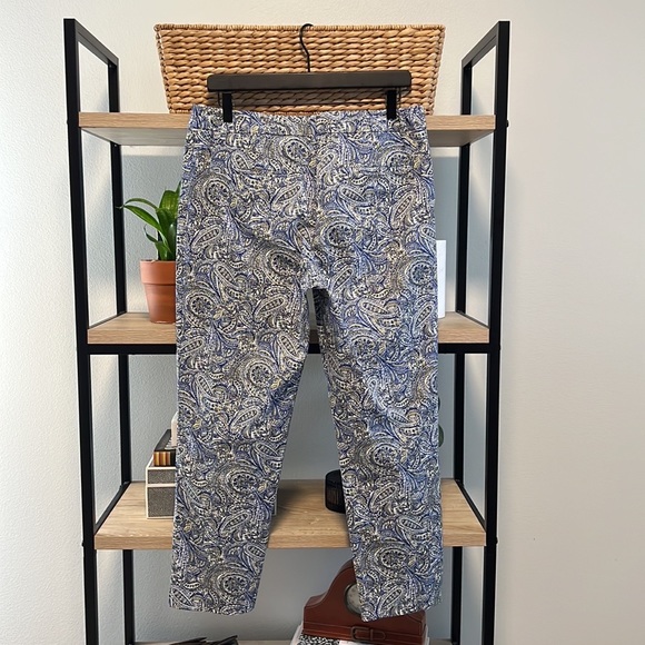 Talbots Mid-Rise Paisley Print Cotton Dress Pant Trouser, 8 - Picture 8 of 9